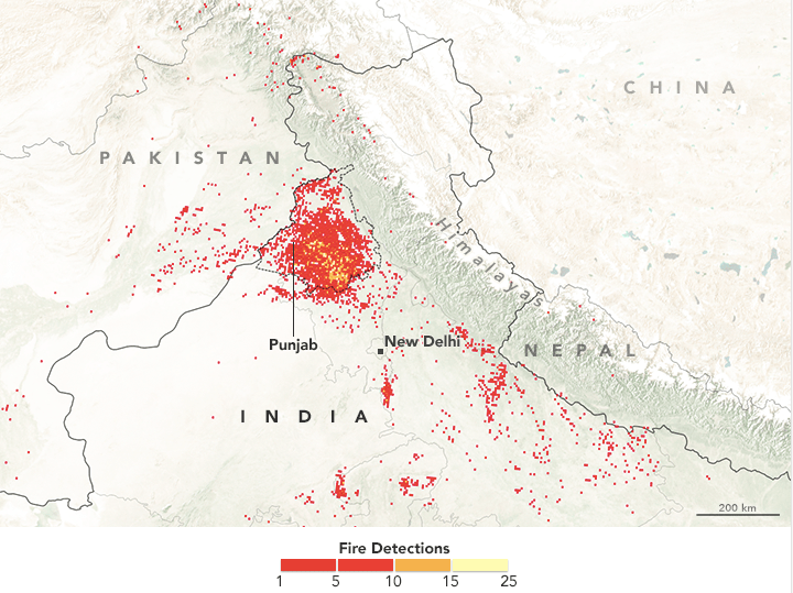 Crop Burning in India, Pakistan